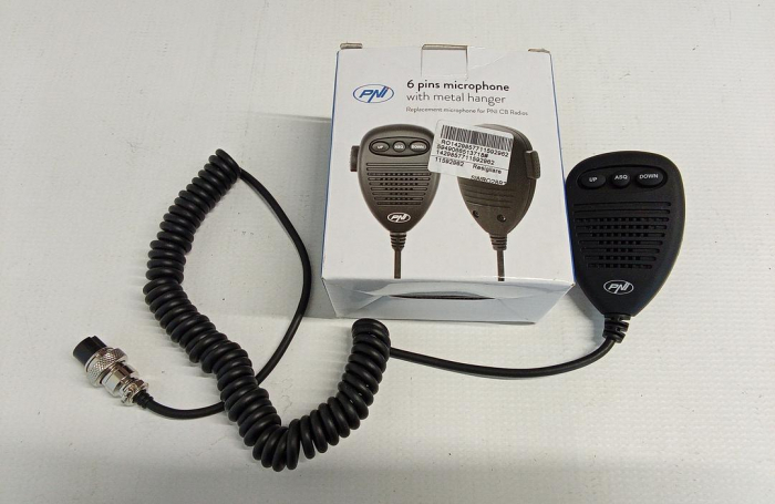 Microfon cu 6 pini cu parte metalica pentru statii radio PNI Escort HP 8000/9000 [2]