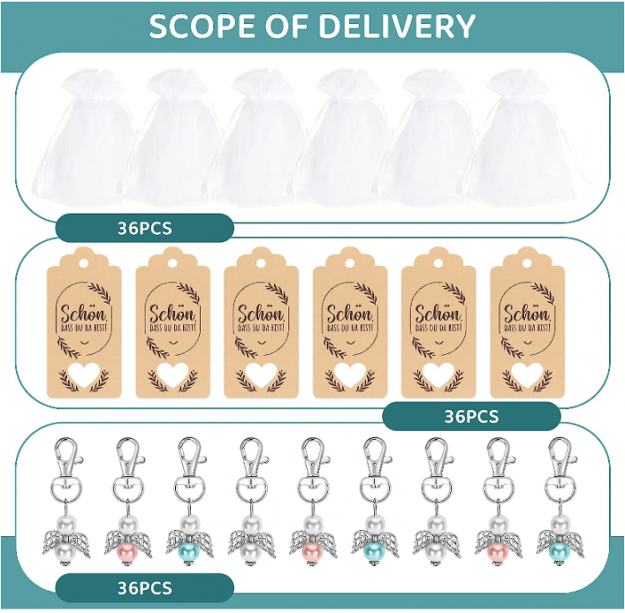 MIIEPLS Pachet de 36 pandantive cu înger păzitor, pentru nuntă, botez, sarbatori [3]