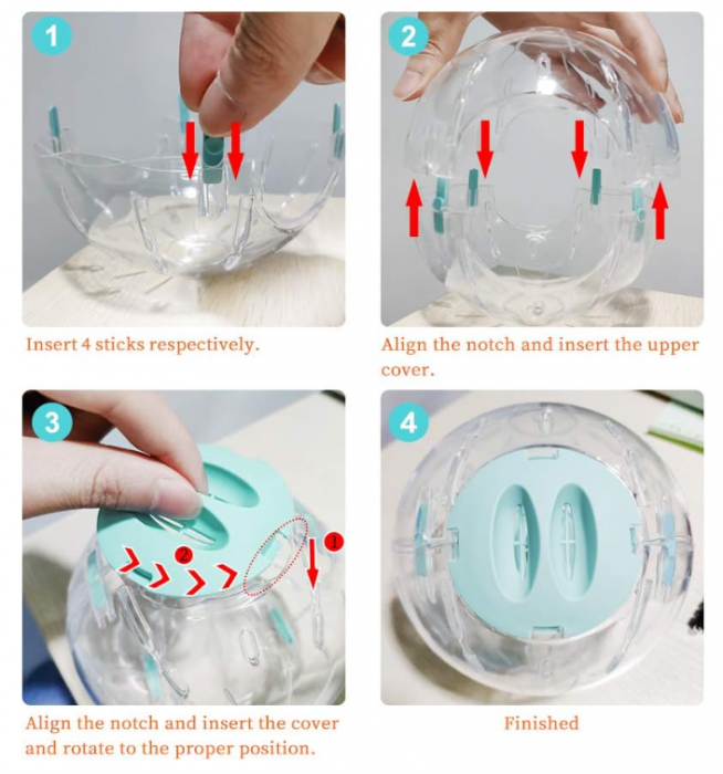 Minge transparenta pentru Hamster WishLotus, de 14 cm [7]