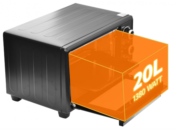 Mini-Cuptor electric OptimumX, 20 L, 1380 W, negru [3]