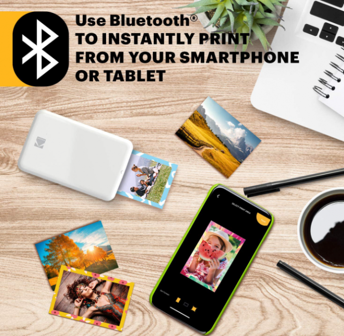 Mini imprimantă foto color mobilă fără fir KODAK Step (albă) compatibilă cu iOS și Android, NFC și Bluetooth [6]