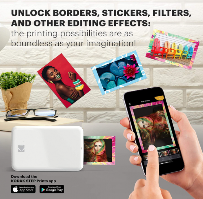 Mini imprimantă foto color mobilă fără fir KODAK Step (albă) compatibilă cu iOS și Android, NFC și Bluetooth [4]