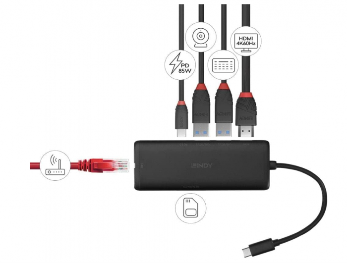 Mini stație de andocare pentru laptop LINDY 43358 DST-Mini USB C [4]