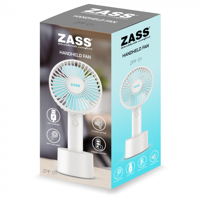 Mini ventilator de birou, portabil, de mana Zass ZPF 01 4W [5]