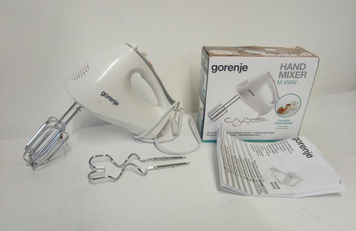 Mixer de mana GORENJE M450W, 450W, 5 trepte viteza, alb [3]