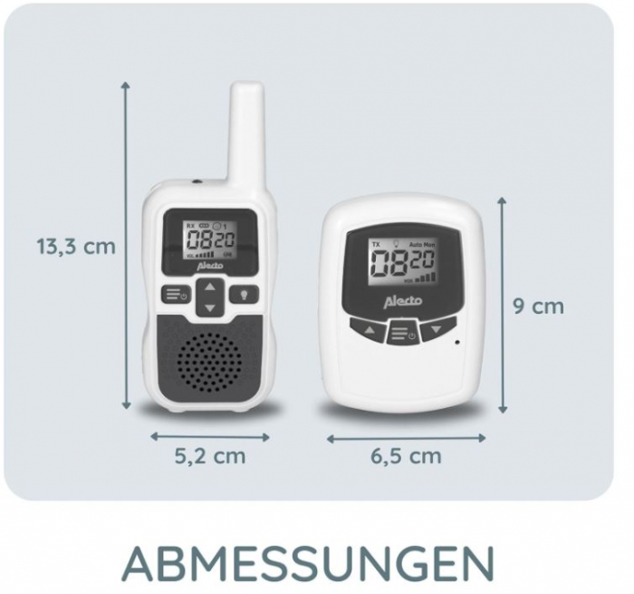 Monitor audio pentru bebeluși Alecto Babyphone DBX-80, alb/gri [7]