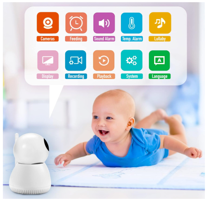 Monitor video pentru bebelusi Sainlogic, 1080P FHD, alb [4]