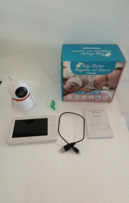 Monitor video pentru bebelusi Sainlogic, 1080P FHD, alb [2]