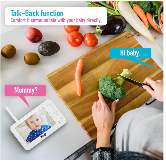 Monitor video pentru bebelusi Sainlogic, 1080P FHD, alb [9]