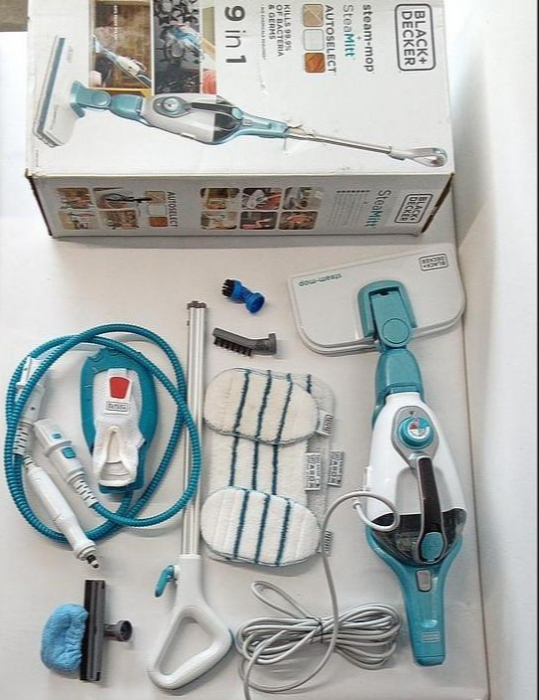 Mop cu aburi BLACK+DECKER și mănușă STEAMITT, 8 accesorii, Multifuncțional, 1300W, FSMH1351SM-QS [3]