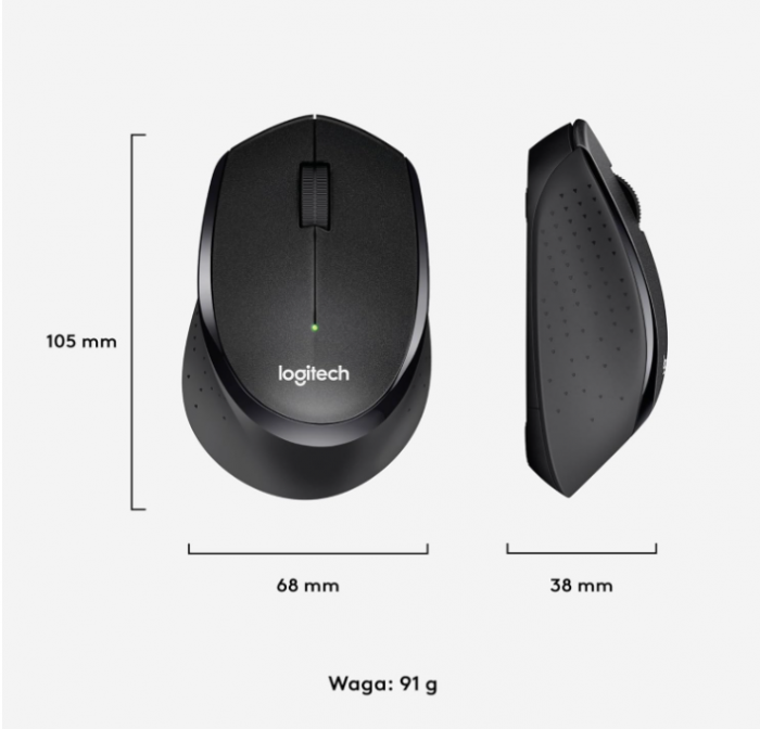 Mouse fără fir Logitech M330 SILENT PLUS, Negru [10]
