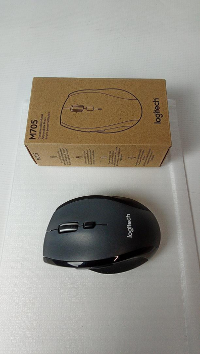 Mouse fără fir Logitech M705 Marathon, receptor USB unificator de 2,4 GHz, 1000 DPI, gri [2]