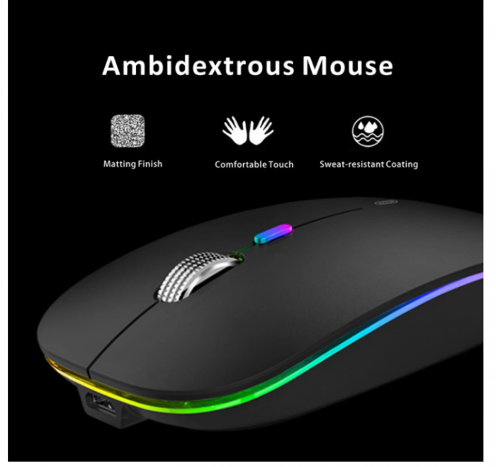 Mouse fără fir Uiosmuph G12, silențios LED 2.4G, reîncărcabil, receptor Nano USB, 1600 DPI [6]