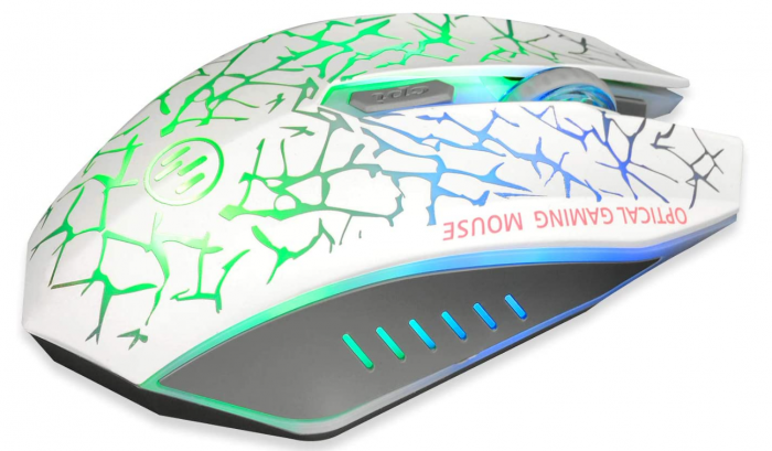 Mouse fără fir VEGCOO C12, reincarcabil, silențios, cu 2,4 GHz, până la 2400 DPI, alb [5]