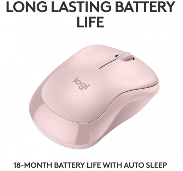 Mouse silențios wireless cu Bluetooth Logitech M240, roz [5]