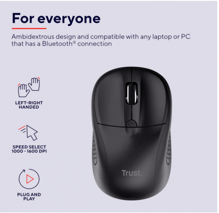 Mouse wireless Trust Primo cu Bluetooth, negru [4]