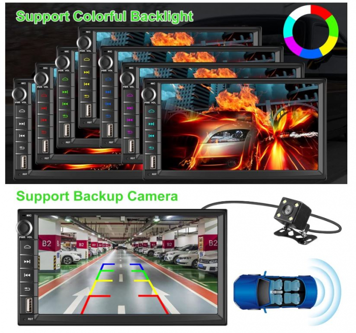 Multimedia Player auto ZKJAYOE, compatibil cu Apple CarPlay și Android Car, 7 inchi [10]