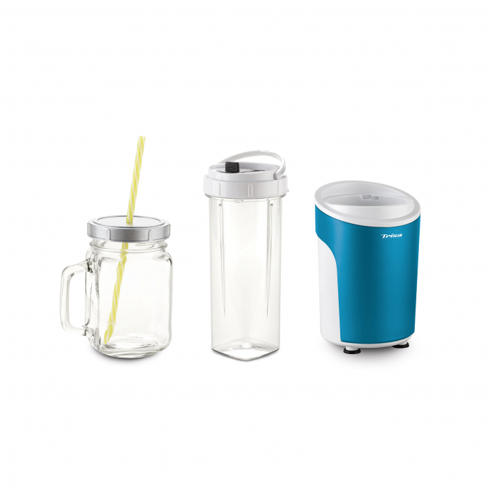 Blender Trisa Power Smoothie 6930.12, cutit cu 4 lame, 21.000 rpm, Albastru [4]