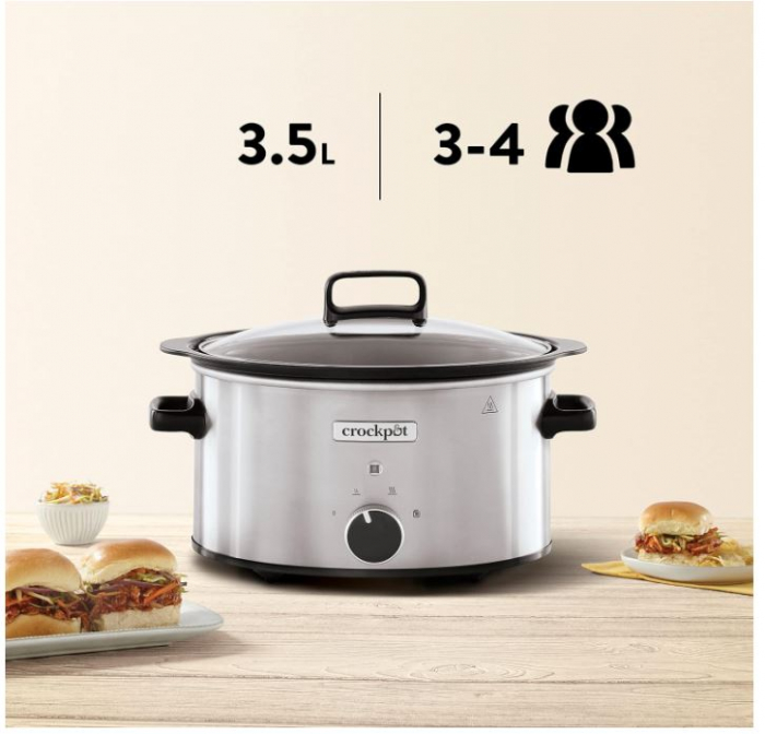 Oala electrica Crock-Pot Slow Cooker, 3.5L, otel inoxidabil, CSC085X [5]