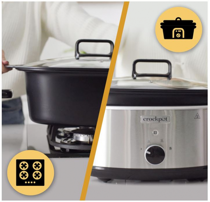 Oala electrica Crock-Pot Slow Cooker, 3.5L, otel inoxidabil, CSC085X [4]