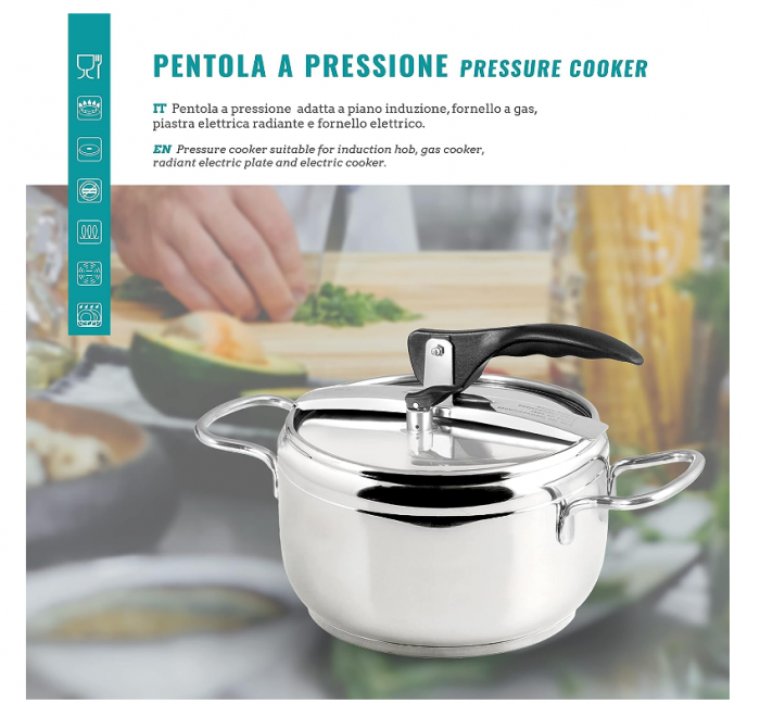 Oala sub presiune INOXPRAN, oțel inoxidabil, capacitate 3.5L [2]