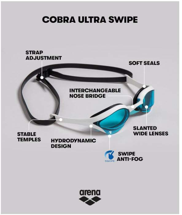 Ochelari de înot Arena Cobra Ultra Swipe, protecție anti-aburire si UV [6]