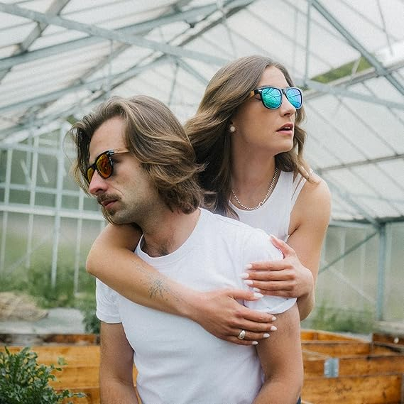 Ochelari de soare polarizați din lemn Glozzi, UV400, unisex [10]