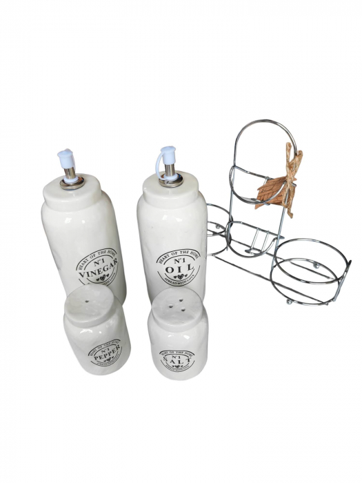 Oliviera 4 bucati Tognana Countryside Menage, recipiente din ceramica pentru sare, piper, ulei, oțet [2]