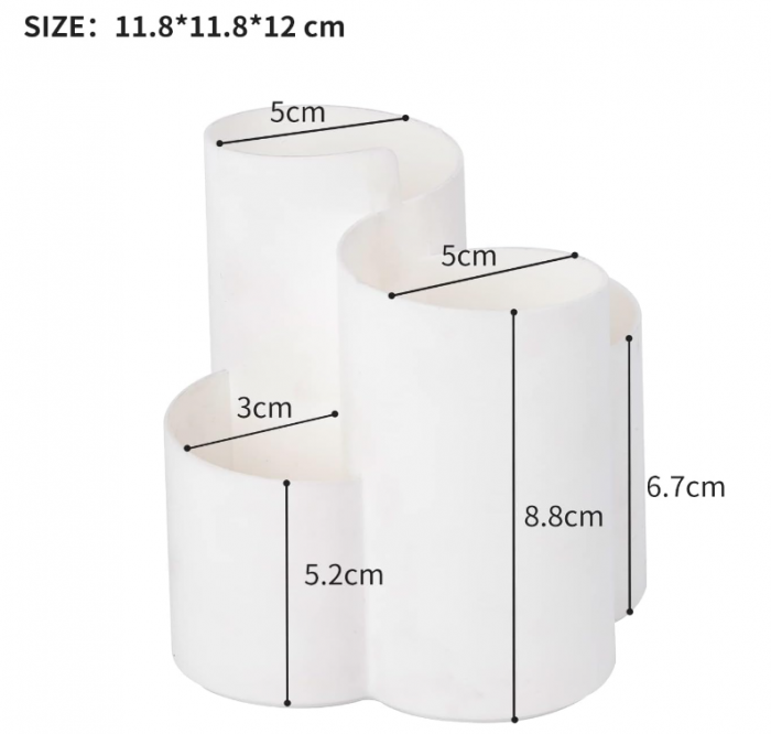 Organizator cosmetice YAKALIKA pentru pensule de machiaj, alb [3]