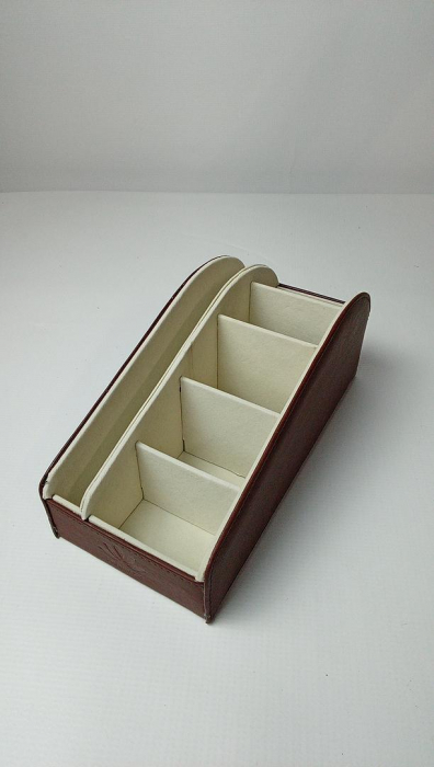 Organizator de birou multifunctional din piele Homeze, 5 compartimente, maro [1]