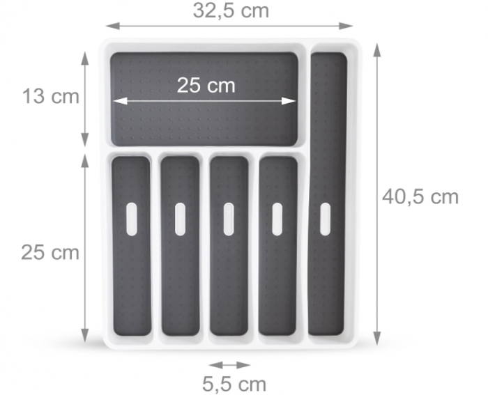 Organizator de tacâmuri Relaxdays cu 6 compartimente, 5 x 32.5 x 40.5 cm [5]