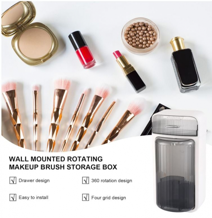 Organizator rotativ pentru machiaj Axfbim, 27 x 13 x 11 cm [6]