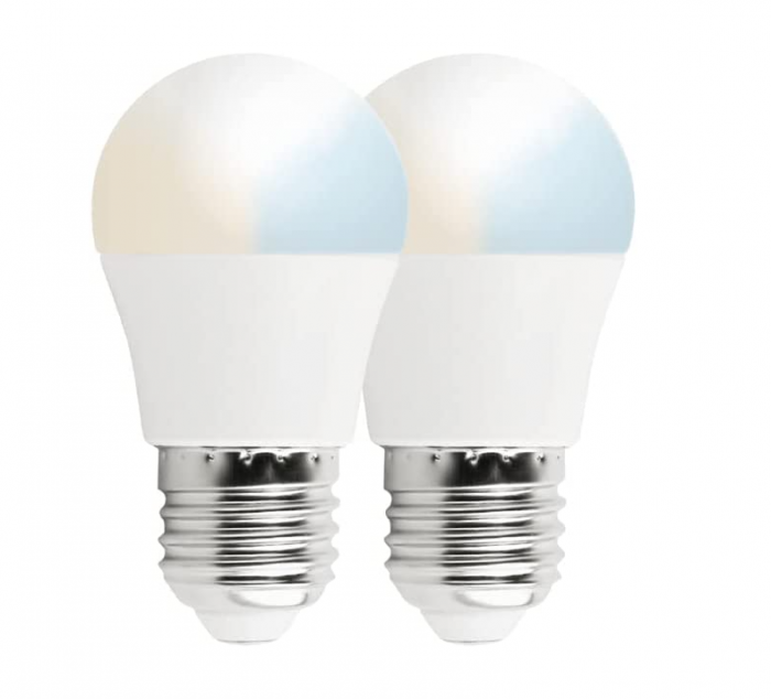 Pachet 2 Becuri LED Garza Smart Wifi Smart, 5,5 W (echivalent cu 40 W incandescență), E27, CCT, Control prin voce și aplicație, 2,4GHz [5]