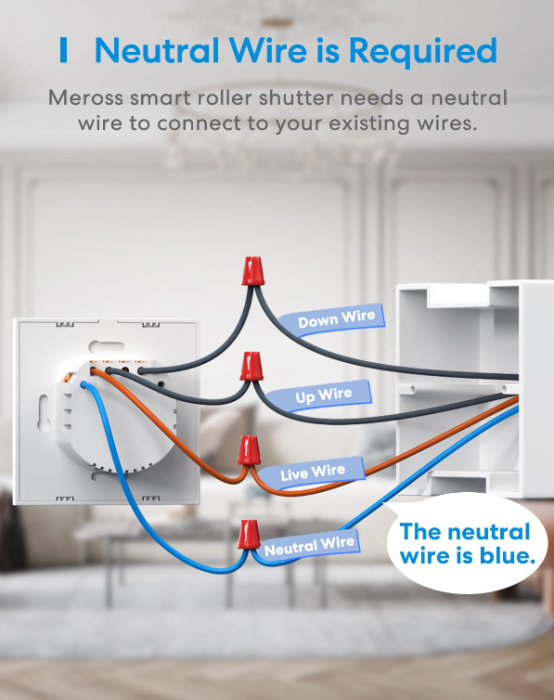 Pachet 2 intrerupătoare inteligente Meross de jaluzele, WiFi, compatibil cu Apple HomeKit Siri, Alexa și Google Assistant, este necesar cablu neutru [2]
