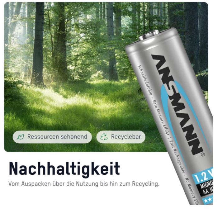 Pachet 2x Baterii reîncărcabile ANSMANN AA pentru telefon Dect Baterie, 1300 mAh [3]