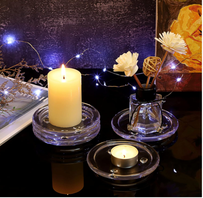 Pachet de 12 Suporturi de sticlă pentru lumanari SUMNACON [7]