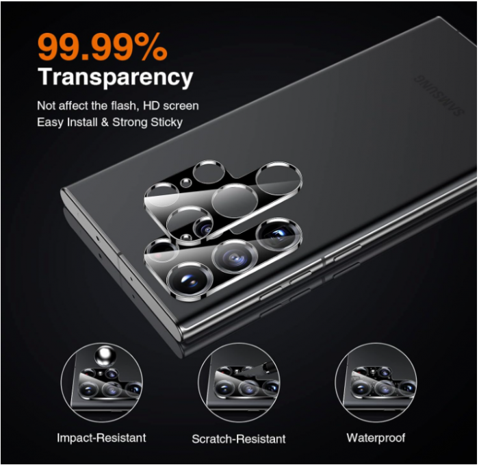 Pachet LK 2+1, 2 folii de protectie pentru ecran + 1 folie protectie camera pentru Samsung Galaxy S23 Ultra [5]