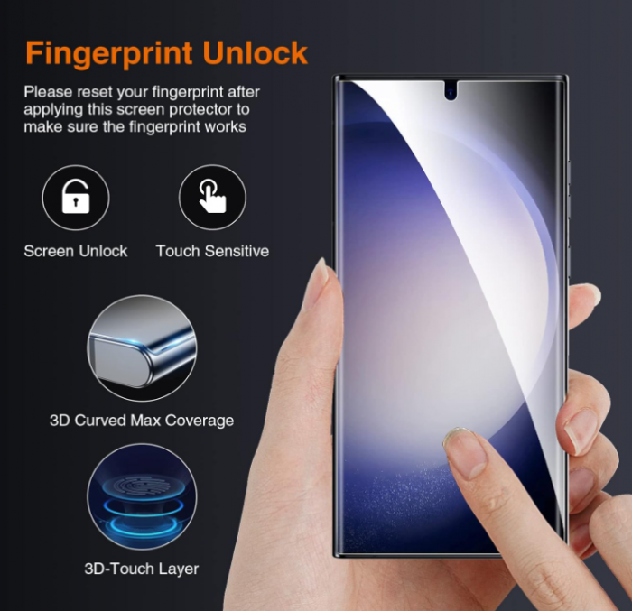 Pachet LK 2+1, 2 folii de protectie pentru ecran + 1 folie protectie camera pentru Samsung Galaxy S23 Ultra [6]