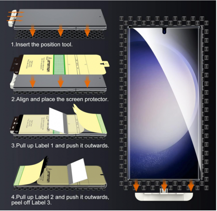 Pachet LK 2+1, 2 folii de protectie pentru ecran + 1 folie protectie camera pentru Samsung Galaxy S23 Ultra [8]