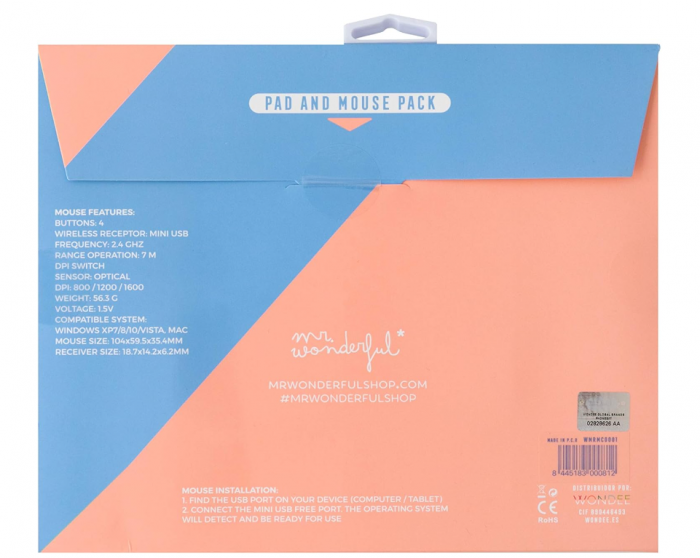 Pachet Wondee Mr Wonderful Mouse și Mouse Pad 2 în 1 cu design avocado [3]