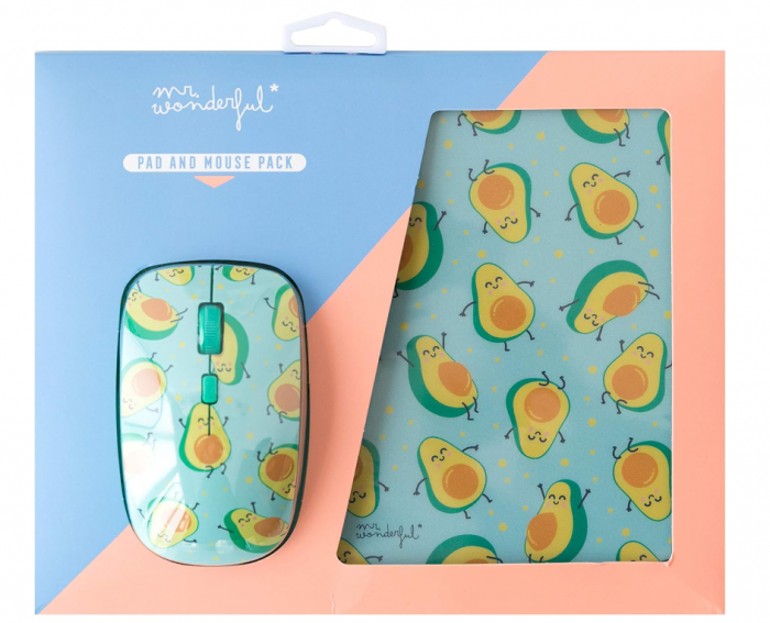 Pachet Wondee Mr Wonderful Mouse și Mouse Pad 2 în 1 cu design avocado [2]