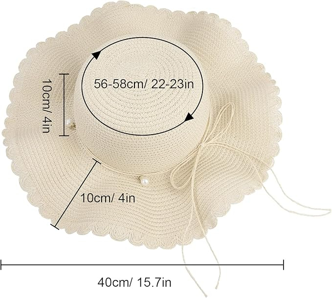 Pălărie de soare din paie pentru femei MoonSing, pliabilă, protecție UV [6]