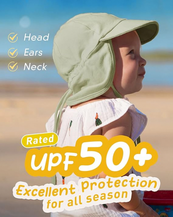 Pălărie de soare pentru bebeluși FURTALK, UPF 50+, 2-4 ani [3]