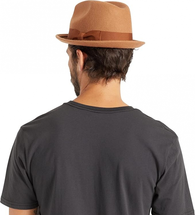 Pălărie Fedora Brixton Staten Unisex, Camel, Marime Unică [6]