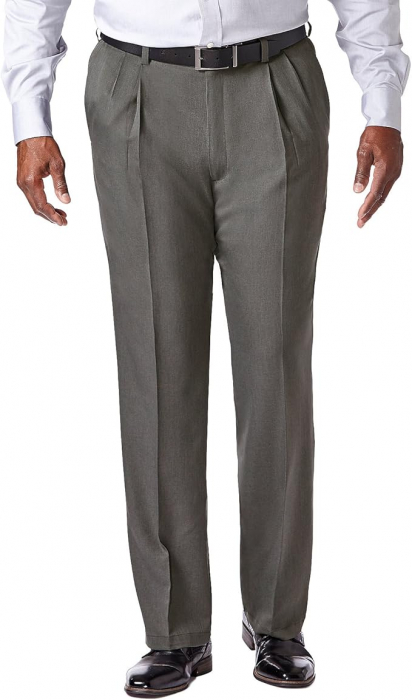 Pantaloni de bărbați Haggar, casual, Cool 18 Pro Classic Fit, gri, 40W/31L [1]