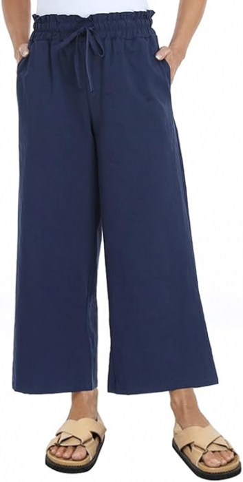 Pantaloni de vara pentru femei Famulily, lungime 7/8, albastru, XL [2]