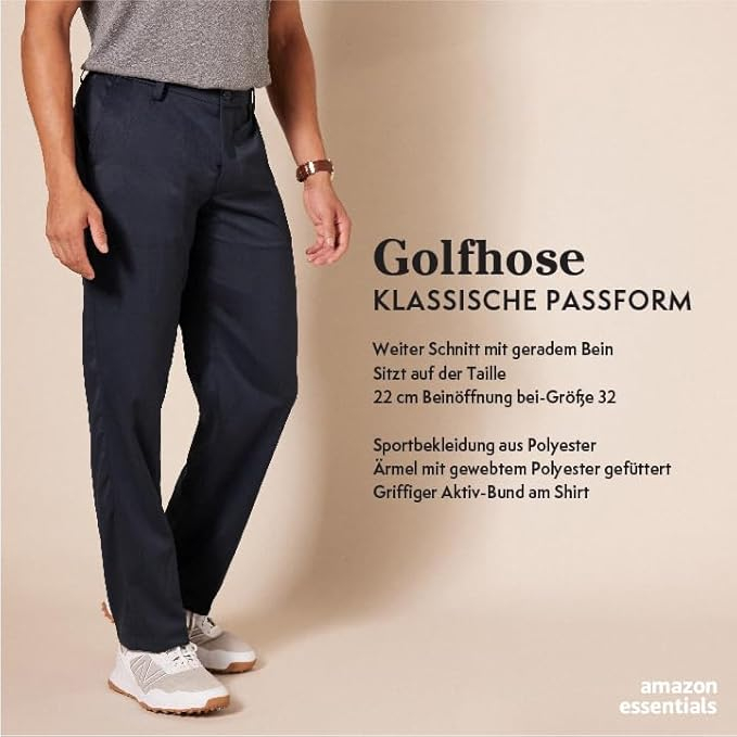 Pantaloni lungi de golf Amazon Essentials pentru bărbați, 36W/32L [4]