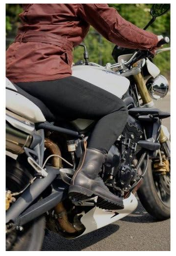 Pantaloni negri pentru motociclete, jambiere femei Bikers Gear Australia, marimea 8, căptușite cu Kevlar, cu protecție CE detașabilă, Negru [3]