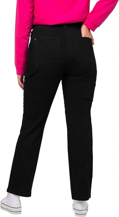 Pantaloni pentru femei Ulla Popken Utility-Jeans Mandy Cargo Pocket, negru, 42 [2]