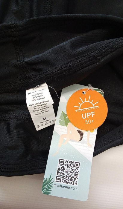 Pantaloni scurți de înot Attraco pentru femei, talie înaltă, negru, Marimea M [3]